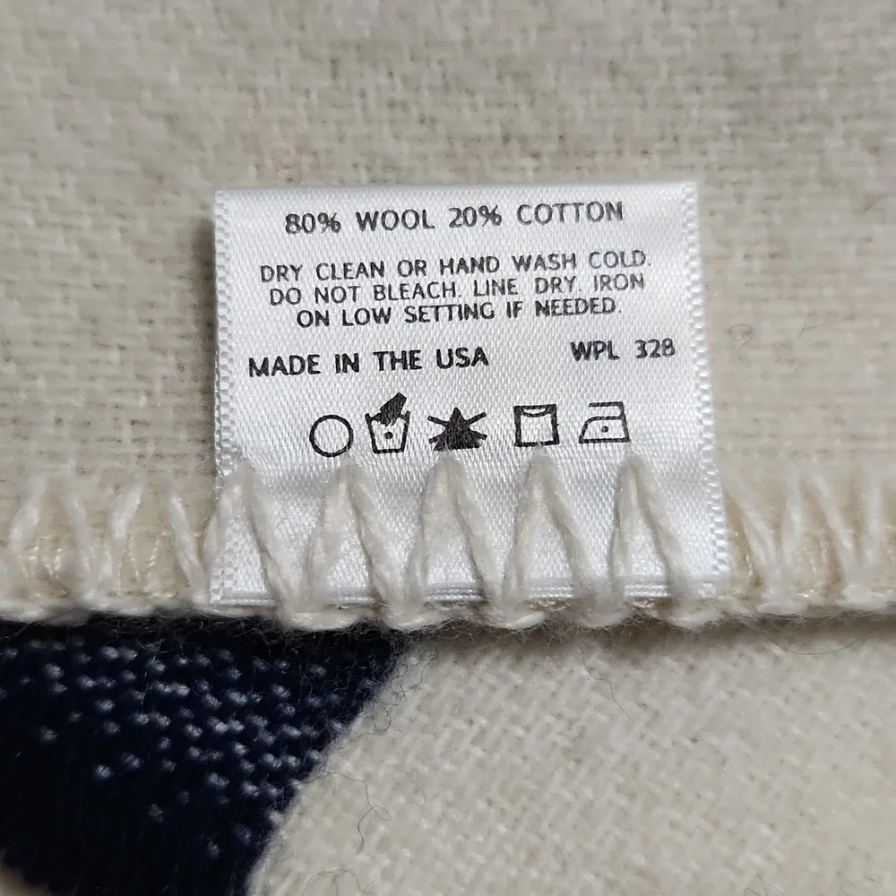 Faribault Woolen Mill Co Wool Striped Red, Yellow, and Blue Scarf 10 x 72
